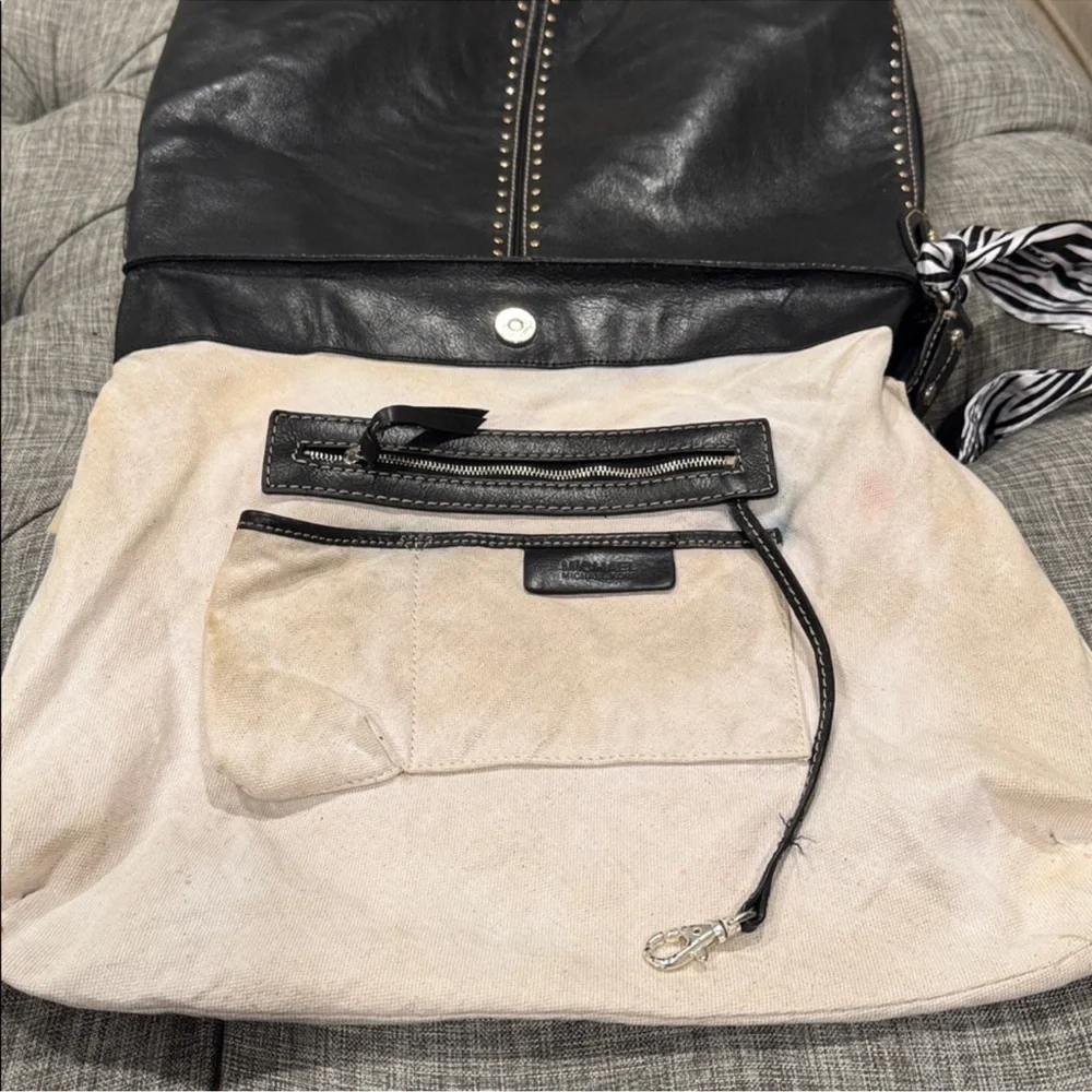 Michael Kors Black Shoulder Bag with Zebra Scarf - Picture 9 of 9